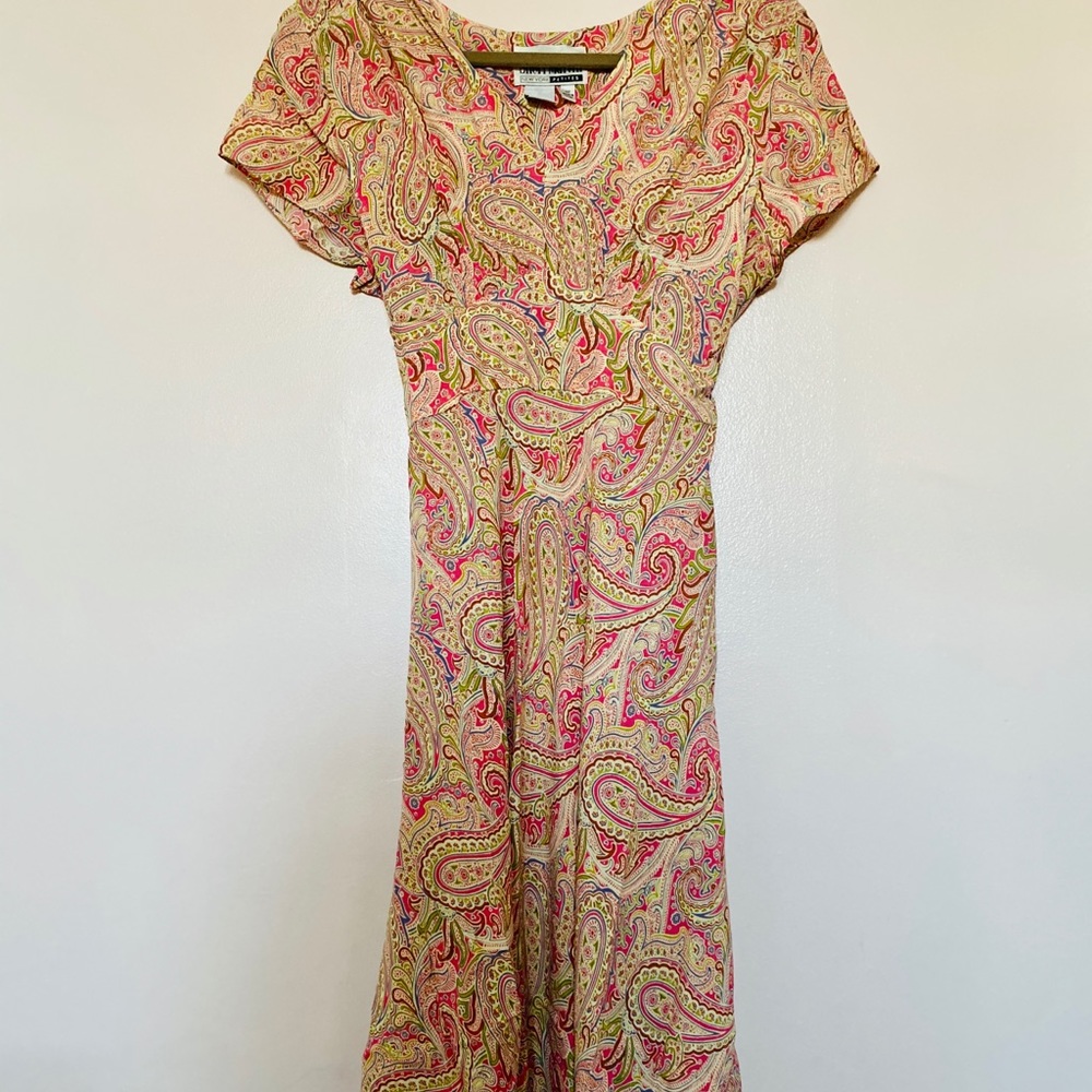 Vintage 90s Paisley Dress Lily Pulitzer Style
